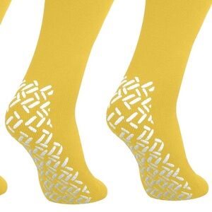 LSL One Pair New Yellow Traction Socks in Package Unisex Will Fit Most Feet xxl
